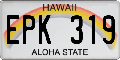 HI license plate EPK319