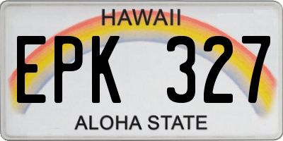 HI license plate EPK327