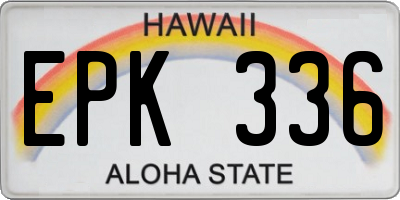HI license plate EPK336
