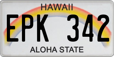HI license plate EPK342