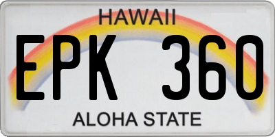 HI license plate EPK360