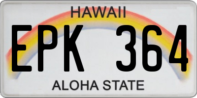 HI license plate EPK364