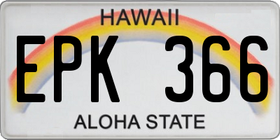 HI license plate EPK366