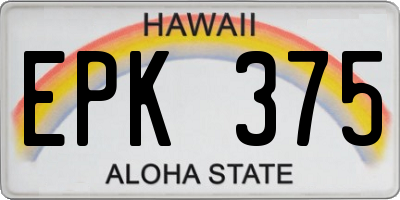HI license plate EPK375
