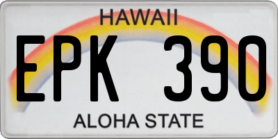 HI license plate EPK390