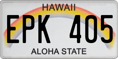 HI license plate EPK405