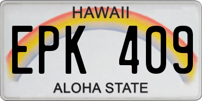 HI license plate EPK409