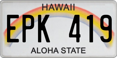 HI license plate EPK419