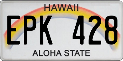 HI license plate EPK428