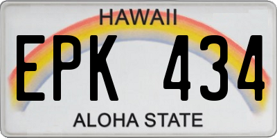 HI license plate EPK434