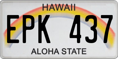 HI license plate EPK437