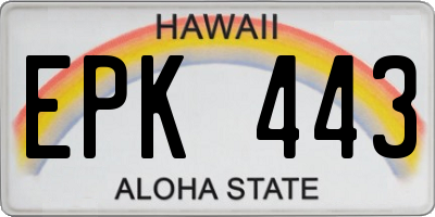 HI license plate EPK443