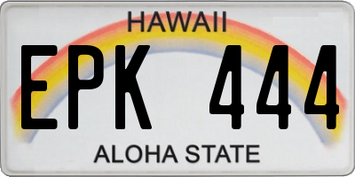 HI license plate EPK444