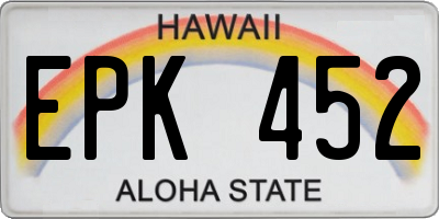HI license plate EPK452