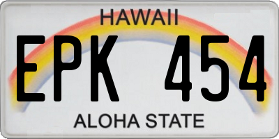 HI license plate EPK454