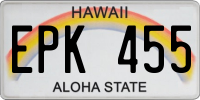 HI license plate EPK455