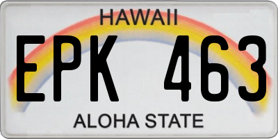 HI license plate EPK463