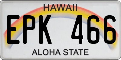 HI license plate EPK466