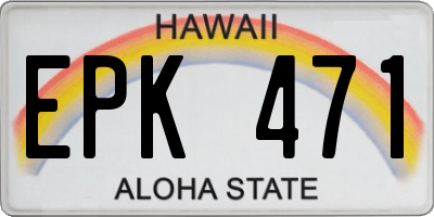 HI license plate EPK471