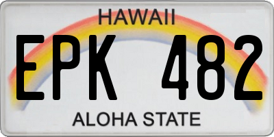 HI license plate EPK482