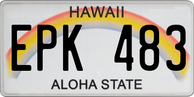 HI license plate EPK483