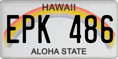 HI license plate EPK486