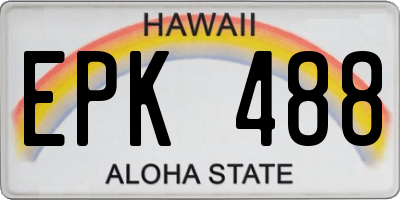 HI license plate EPK488