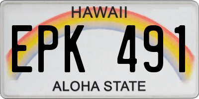 HI license plate EPK491