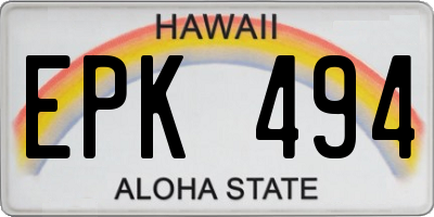 HI license plate EPK494