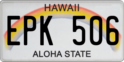 HI license plate EPK506