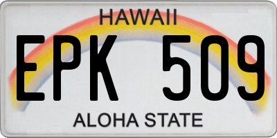 HI license plate EPK509