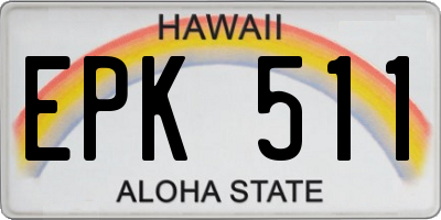 HI license plate EPK511