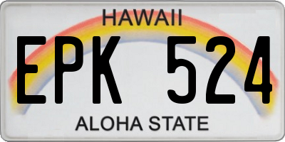 HI license plate EPK524