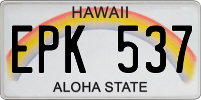 HI license plate EPK537