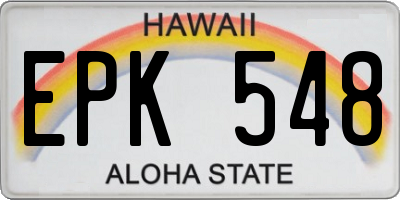 HI license plate EPK548