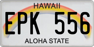 HI license plate EPK556