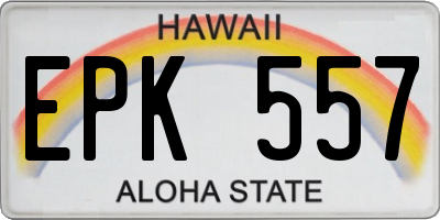 HI license plate EPK557