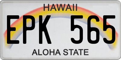 HI license plate EPK565