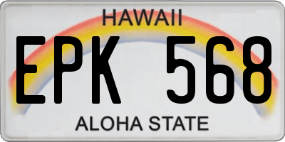 HI license plate EPK568