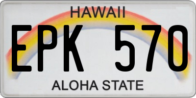 HI license plate EPK570