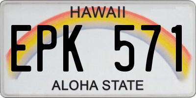 HI license plate EPK571