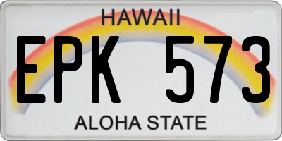 HI license plate EPK573