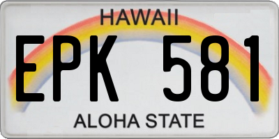 HI license plate EPK581