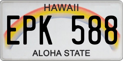 HI license plate EPK588
