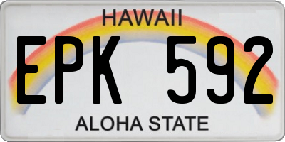 HI license plate EPK592
