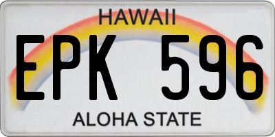 HI license plate EPK596