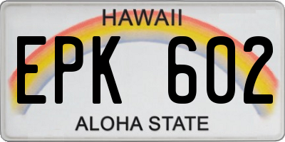 HI license plate EPK602