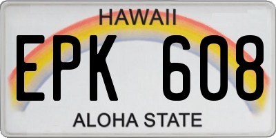 HI license plate EPK608