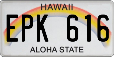 HI license plate EPK616