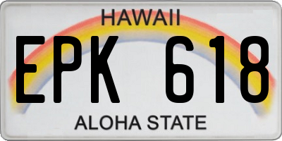HI license plate EPK618